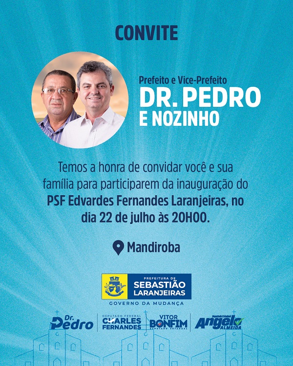 Prefeito Dr. Pedro Malheiros entrega novo PSF de Mandiroba nesse sábado