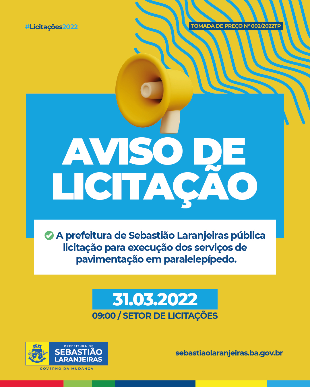 Prefeitura publica licitação para obras de pavimentação em Sebastião Laranjeiras