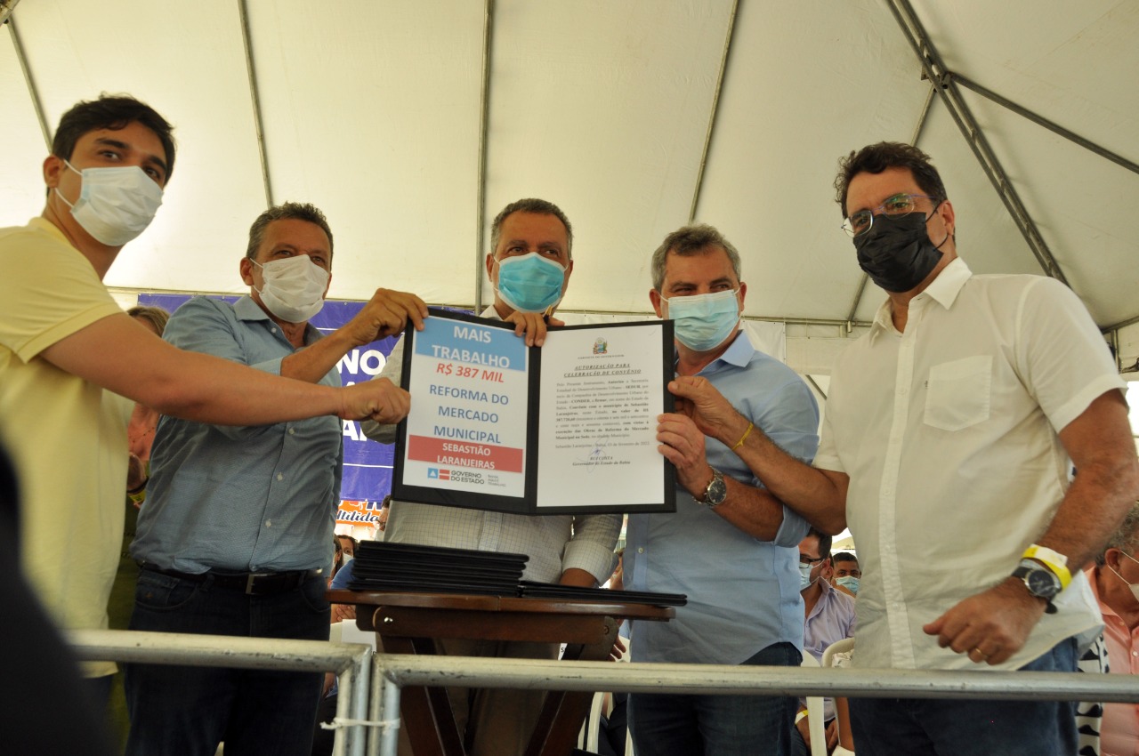 Em dia histórico, Prefeito Dr. Pedro Malheiros recebe Governador Rui Costa para entrega de obras em Sebastião Laranjeiras